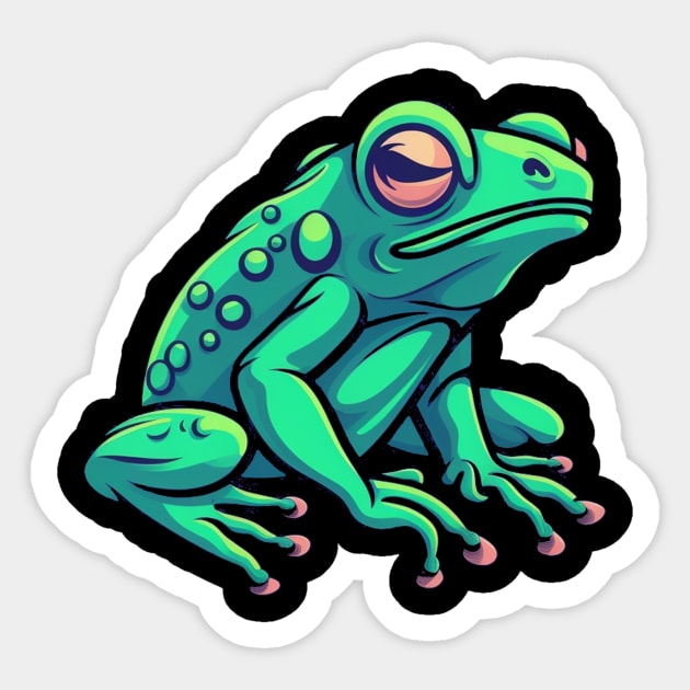Green Frog, Tropical Animal, Love Frogs Sticker by logiamerch
